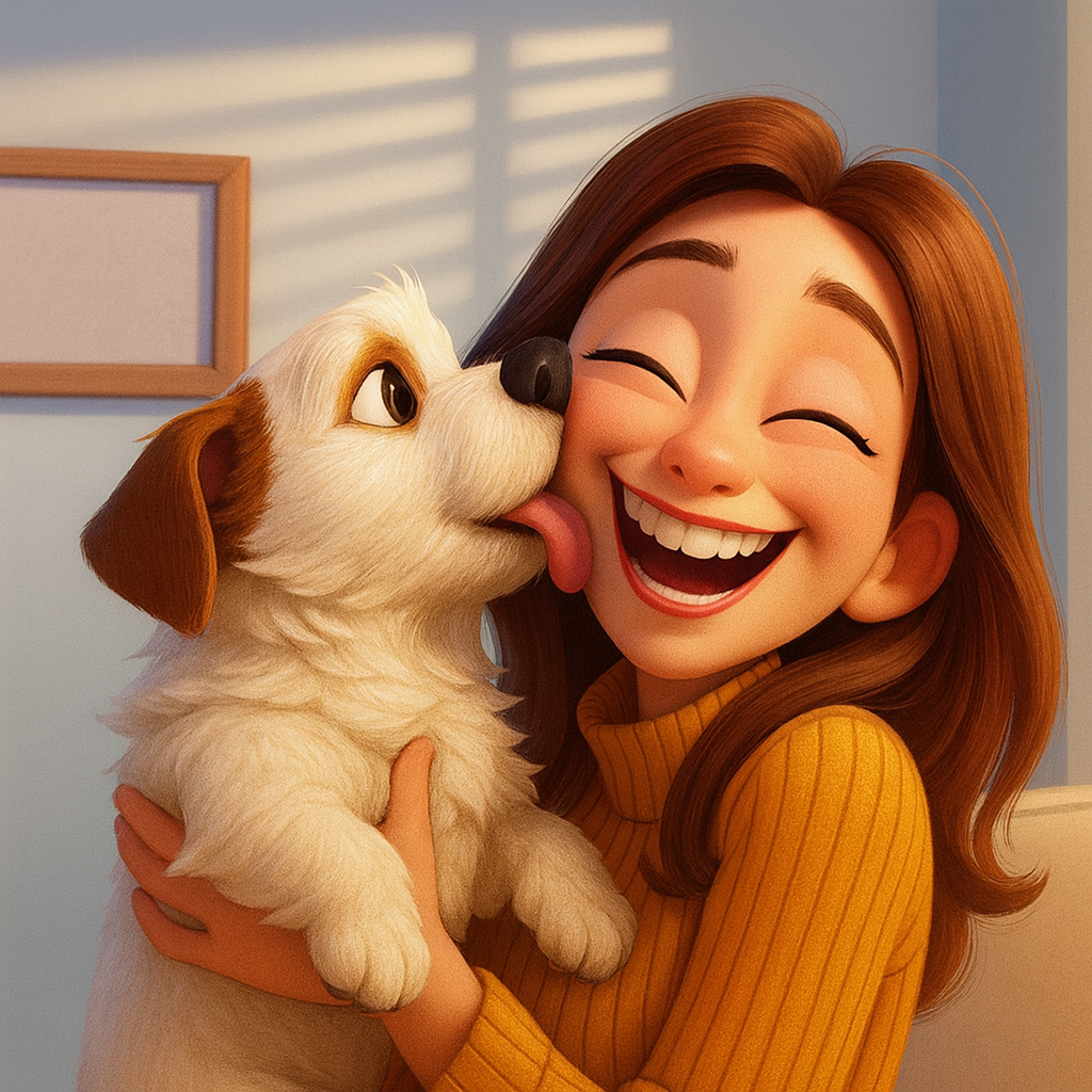 Caricatura Duo padrone/a+cucciolo