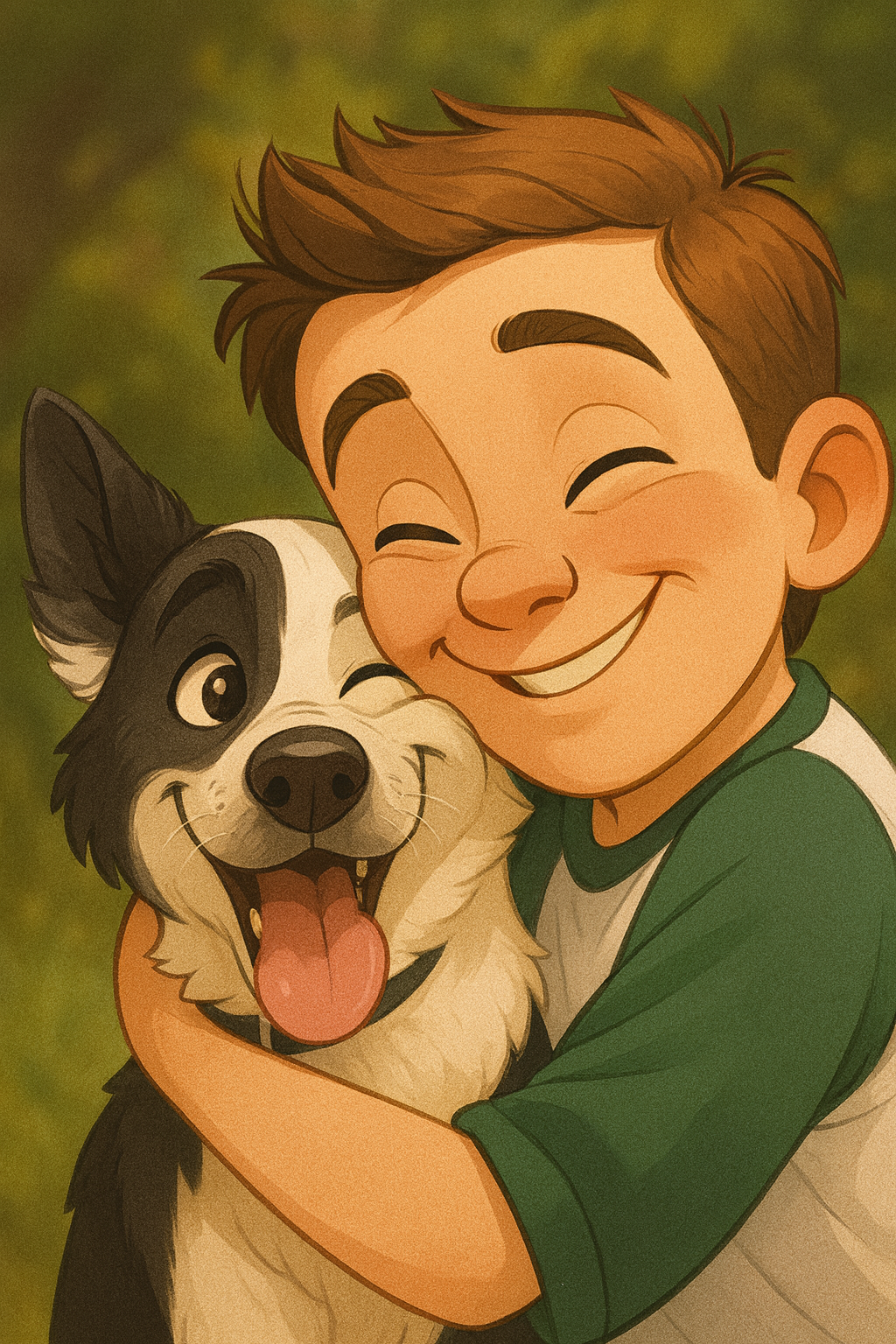 Caricatura Duo padrone/a+cucciolo